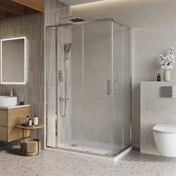 BELBAGNO Luce Душевой уголок прямоугольный размер 115x90 см профиль - хром / стекло - прозрачное, двери раздвижные, стекло 6 мм LUCE-AH-21-115/90-C-Cr - фото 267106