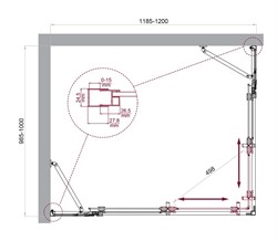 BELBAGNO Luce Душевой уголок прямоугольный размер 120x100 см профиль - хром / стекло - матовое, двери раздвижные, стекло 6 мм LUCE-AH-22-120/100-P-Cr - фото 267177
