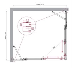 BELBAGNO Luce Душевой уголок прямоугольный размер 120x110 см профиль - хром / стекло - прозрачное, двери раздвижные, стекло 6 мм LUCE-AH-22-120/110-C-Cr