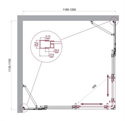 BELBAGNO Luce Душевой уголок прямоугольный размер 120x115 см профиль - хром / стекло - прозрачное, двери раздвижные, стекло 6 мм LUCE-AH-22-120/115-C-Cr - фото 267180