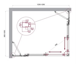 BELBAGNO Luce Душевой уголок прямоугольный размер 125x100 см профиль - хром / стекло - прозрачное, двери раздвижные, стекло 6 мм LUCE-AH-22-125/100-C-Cr