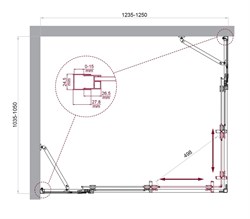 BELBAGNO Luce Душевой уголок прямоугольный размер 125x105 см профиль - хром / стекло - прозрачное, двери раздвижные, стекло 6 мм LUCE-AH-22-125/105-C-Cr - фото 267182