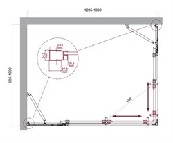 BELBAGNO Luce Душевой уголок прямоугольный размер 130x100 см профиль - хром / стекло - прозрачное, двери раздвижные, стекло 6 мм LUCE-AH-22-130/100-C-Cr