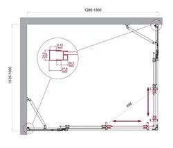 BELBAGNO Luce Душевой уголок прямоугольный размер 130x105 см профиль - хром / стекло - прозрачное, двери раздвижные, стекло 6 мм LUCE-AH-22-130/105-C-Cr - фото 267186