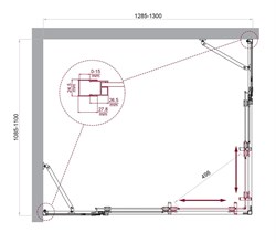 BELBAGNO Luce Душевой уголок прямоугольный размер 130x110 см профиль - хром / стекло - прозрачное, двери раздвижные, стекло 6 мм LUCE-AH-22-130/110-C-Cr - фото 267187