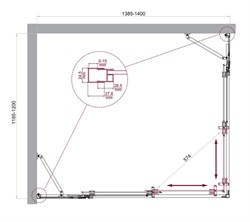 BELBAGNO Luce Душевой уголок прямоугольный размер 140x120 см профиль - хром / стекло - прозрачное, двери раздвижные, стекло 6 мм - фото 267192