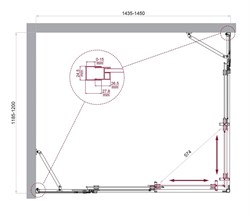 BELBAGNO Luce Душевой уголок прямоугольный размер 145x120 см профиль - хром / стекло - прозрачное, двери раздвижные, стекло 6 мм LUCE-AH-22-145/120-C-Cr - фото 267195