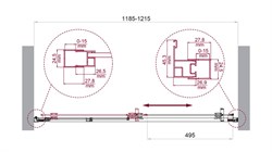 BELBAGNO Luce Душевая дверь в нишу ширина 120 см профиль - золото / стекло - прозрачное, двери раздвижные, стекло 6 мм LUCE-BF-1-120-C-ORO - фото 267200