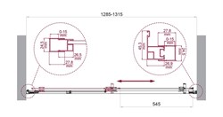 BELBAGNO Luce Душевая дверь в нишу ширина 130 см профиль - хром / стекло - прозрачное, двери раздвижные, стекло 6 мм LUCE-BF-1-130-C-Cr - фото 267202