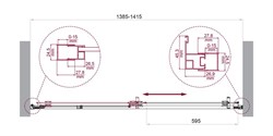BELBAGNO Luce Душевая дверь в нишу ширина 140 см профиль - хром / стекло - прозрачное, двери раздвижные, стекло 6 мм LUCE-BF-1-140-C-Cr - фото 267203