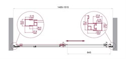 BELBAGNO Luce Душевая дверь в нишу ширина 150 см профиль - хром / стекло - прозрачное, двери раздвижные, стекло 6 мм - фото 267204