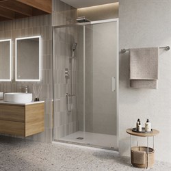 BELBAGNO Luce Душевая дверь в нишу ширина 110 см профиль - хром / стекло - прозрачное, двери раздвижные, стекло 6 мм LUCE-BF-1-110-C-Cr - фото 267328