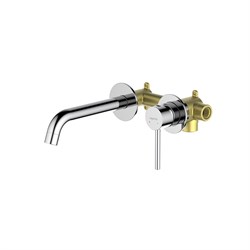 AQUATEK Смеситель для раковины настенный 2 отв. (внешняя и скрытая часть)  AQ1313CR ЕВРОПА AQ1313CR - фото 268475