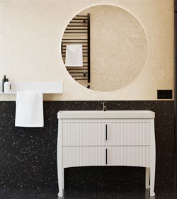 SANVIT Амадей Тумба под раковину напольная для ванной комнаты , 2 выдвижных ящика , 3Д фасады, накладная ручка  (раковина r513-80) - фото 272241