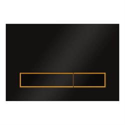 VECONI Кнопка смыва Square Design VFSD-BLG, 150х220х13, пластик, черный, кайма - матовое золото - фото 272684