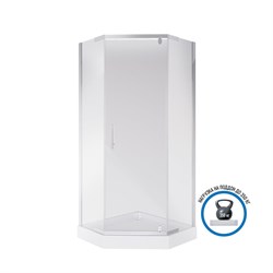 NIAGARA Eco Душевой уголок трапеция размер 90x90 см, профиль - хром / стекло - прозрачное, двери распашные NIAGARA_0091422D - фото 273607