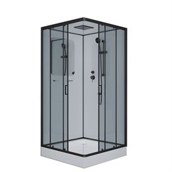 NIAGARA Premium Душевая кабина квадрат размер 90x90 см, профиль - черный матовый / стекло - тонированное NIAGARA69010134QBLACK - фото 274280