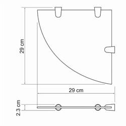 WASSERKRAFT NEW K-533POLISHED BLACK Полка  стеклянная угловая, черный - фото 286467
