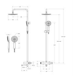 CEZARES Stylus Душевая стойка со смесителем и изливом, хром - фото 288026