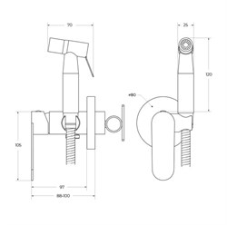 CEZARES Stylus Гигиенический душ со смесителем, хром - фото 288030