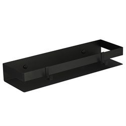 LEMARK Shelf Line Полка для душа прямая 400 мм из нержавеющей стали с крючками, черный матовый - фото 288542