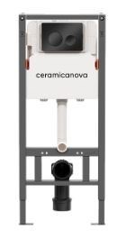 CERAMICA NOVA Balance/ Circle Система инсталляции для унитазов с кнопкой смыва Circle, цвет черный матовый, с креплениями CN121001MB - фото 290774