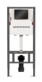 CERAMICA NOVA Balance/Square Система инсталляции для унитазов с кнопкой смыва Square, цвет черный матовый, с креплениями CN121002MB - фото 290782