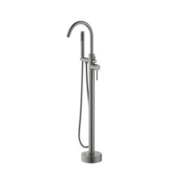AQUATEK ЕВРОПА Смеситель для ванны напольный, шлиф. черный хром AQ1345BGM - фото 291595