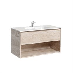 SANCOS Marmi 1.0 Тумба подвесная 890х445х520 c одним ящиком оснащенным доводчиками скрытого монтажа и открытой нишей, дуб галифакс натуральный, арт. MR1.090EG MR1.090EG - фото 302419
