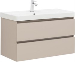 AQUANET Тумба под раковину подвесная Вега 2.0 90 бежевый AQUANET-337944 - фото 304726
