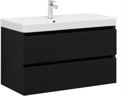 AQUANET Тумба под раковину подвесная Вега 2.0 90 черный AQUANET-337956 - фото 304771