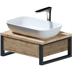 1MARKA Grunge Loft Тумба под раковину подвесная ширина 60 см, цвет дуб Вотан Ц0000001580 - фото 309583