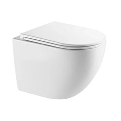 AQUAme Унитаз подвесной с сиденьем SoftClose, смыв QUIET, скрытый крепеж. 520x365x360, белый AQM2002L - фото 310612