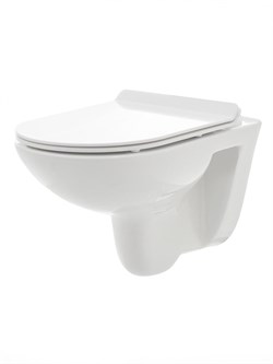 AQUAme Унитаз подвесной с сиденьем SoftClose, технология смыва Rimless. 530x355x360, белый AQM2008 - фото 310730