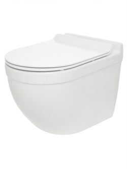 AQUAme Унитаз подвесной сиденье SoftClose, технология смыва QUIET, скрытый крепеж. 520х360х410, белый AQM2010 - фото 310756