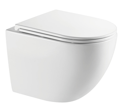 AQUAme Унитаз подвесной сиденье SoftClose, технология смыва Invisible, скрыт крепеж. 520х360х400, белый AQM2014PRO - фото 310800