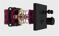 AQUAme Встраиваемый термостат с регулировкой напора на 2 потр., черный матовый AQM8801MB - фото 311551