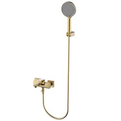 AQUAme Imola Смеситель для ванны, с душевым набором, ?120 мм, 3 режима, Brushed gold AQM6712BG - фото 311578