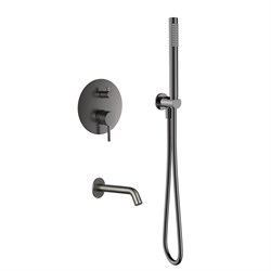 AQUAme Набор для комплектации ванны с изливом и смесителем, металл AQM8406GM - фото 312063