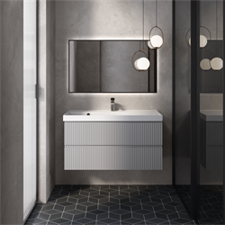 AQUAme "S1" тумба под умывальник подвесная 100 см., цвет серый. AQM900110GM - фото 312287