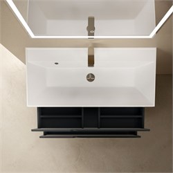AQUAme "S3" тумба под умывальник подвесная 100 см., цвет антрацит. AQM900310GM - фото 312319