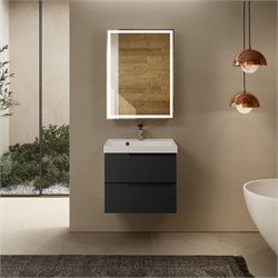 AQUAme "S3" тумба под умывальник подвесная 60 см., цвет антрацит. AQM900360GM - фото 312327