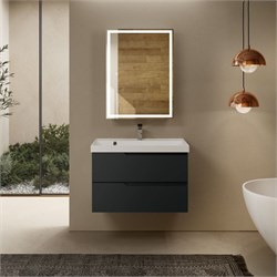 AQUAme "S3" тумба под умывальник подвесная 80 см., цвет антрацит. AQM900380GM - фото 312335