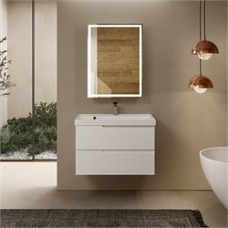 AQUAme "S3" тумба под умывальник подвесная 80 см., цвет белый глянец. AQM900380WH - фото 312339