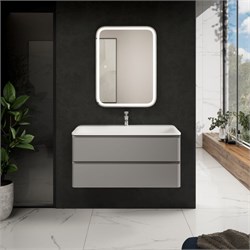 AQUAme "S4" тумба под умывальник подвесная 100 см., цвет серый. AQM900410GM - фото 312347