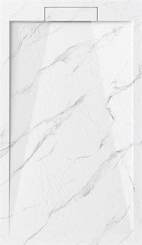 ESBANO Luxe Поддон прямоугольный из искуственного камня, крышка слива из искуственного камня размер 120x80 см, Белый ESPLM128CB - фото 312589