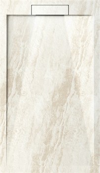 ESBANO Luxe Поддон прямоугольный из искуственного камня, крышка слива из искуственного камня размер 120x80 см, бежевый ESPLM128DR - фото 312593