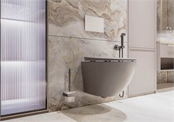 VECONI Moro Унитаз подвесной безободковый с сиденьем с микролифтом, серый VMO-48TGr - фото 312607