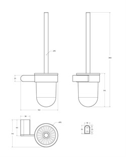 CEZARES Stylus Ёршик для унитаза подвесной, стекло, исполнение сатин STYLUS-TBS-V-IN - фото 313274