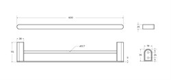 CEZARES Stylus Полотенцедержатель двойной 60 см, исполнение брашированное золото STYLUS-THD-60-BORO - фото 313285